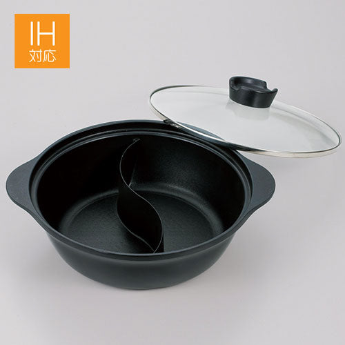 104-10057 IHアルミ二味なべ26cm・ガラス蓋付