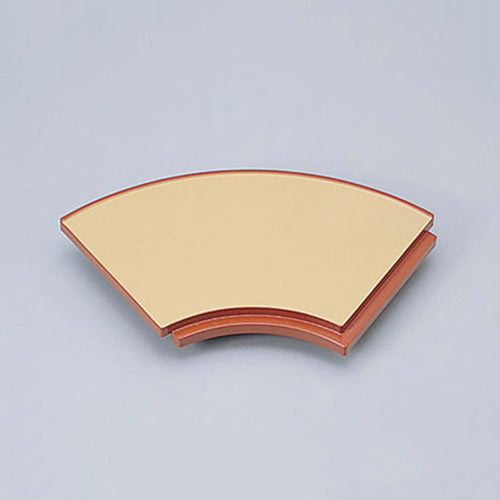 435-42241 扇面段付三宝 クリーム渕朱