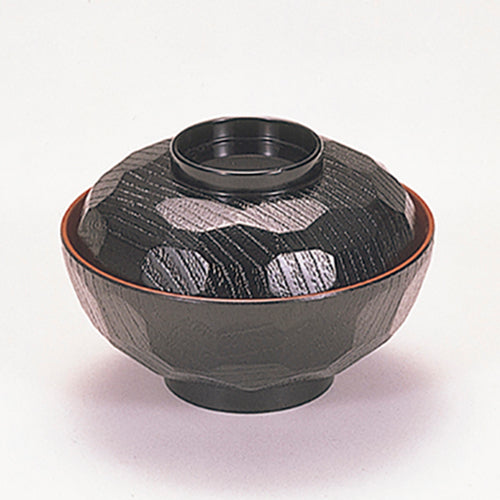 350-82012 亀甲小槌椀 黒内朱