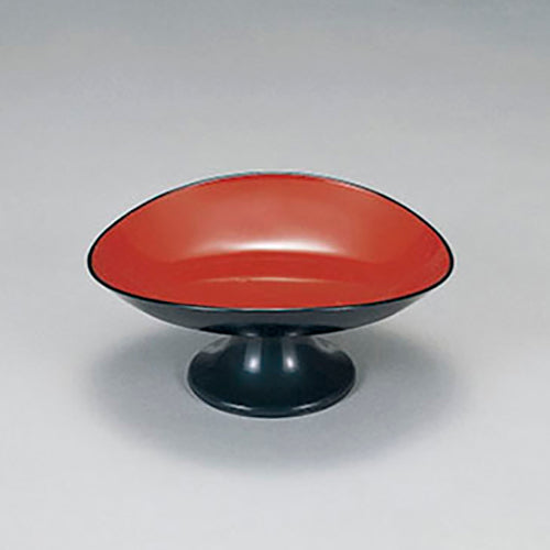 425-17211 高台小判皿 朱天黒