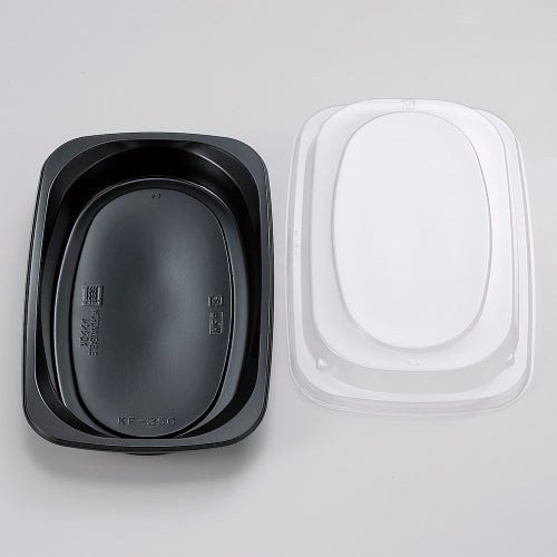 128-10234 弁当容器 KF-35C黒 OPS蓋セット 1000セット入