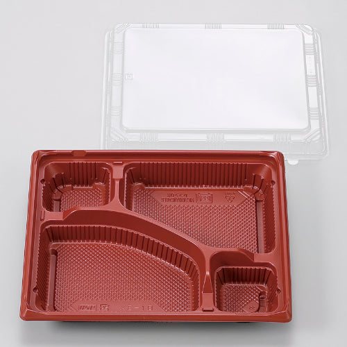 128-10238 弁当容器 KE-1B朱黒 OPS蓋セット 800セット入
