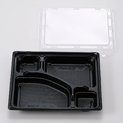 128-10239 弁当容器 KE-1B黒 OPS蓋セット 800セット入