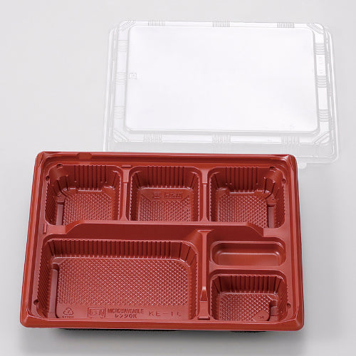 128-10241 弁当容器 KE-1C朱黒 OPS蓋セット 800セット入