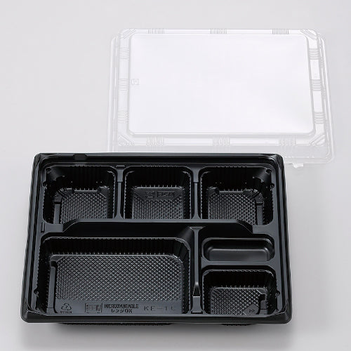 128-10242 弁当容器 KE-1C黒 OPS蓋セット 800セット入