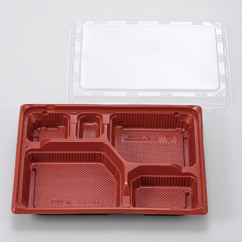128-10244 弁当容器 KE-3A朱黒 OPS蓋セット 600セット入
