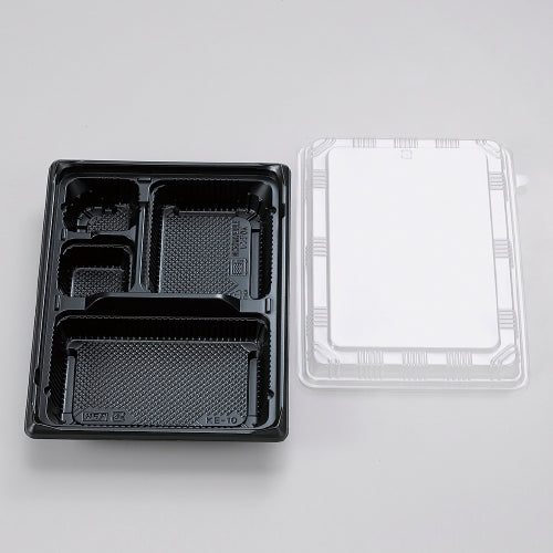 128-10250 弁当容器 KE-10黒 OPS蓋セット 800セット入