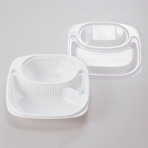 128-10253 弁当容器 KBT-30白 OPS蓋セット 400セット入