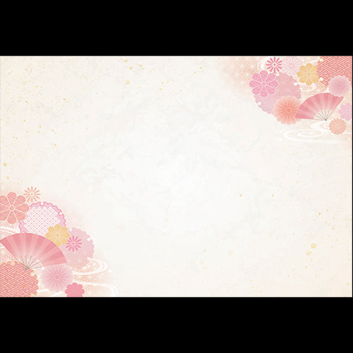 192-10152 尺3雲竜和紙マット 金閣吉祥文様桜色