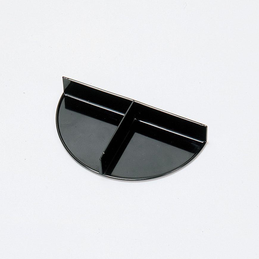 435-46311 7寸三ツ足皿2段 黒金帯<蓋・仕切>