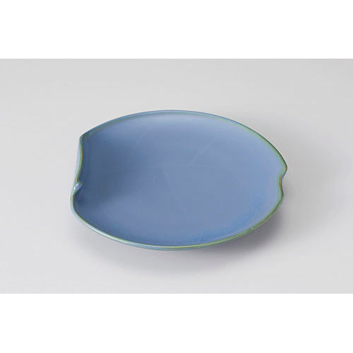 071-6 グレールリ釉葉形平向付