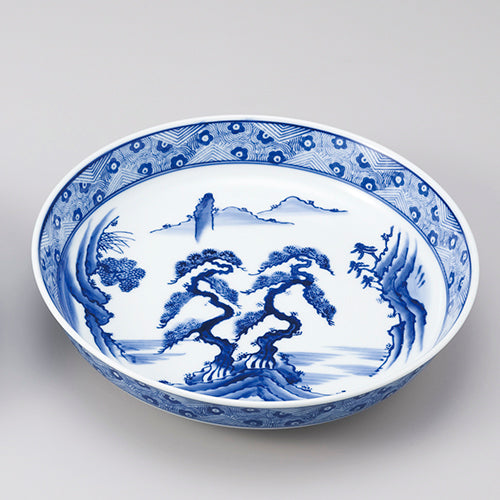 000-93 尺0寸盛鉢 山水