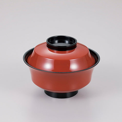 000-186 竹型吸物椀 朱