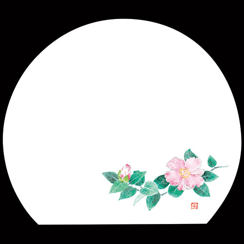 192-40036 半月尺3雲竜和紙マット 山茶花(さざんか)(10~12月)