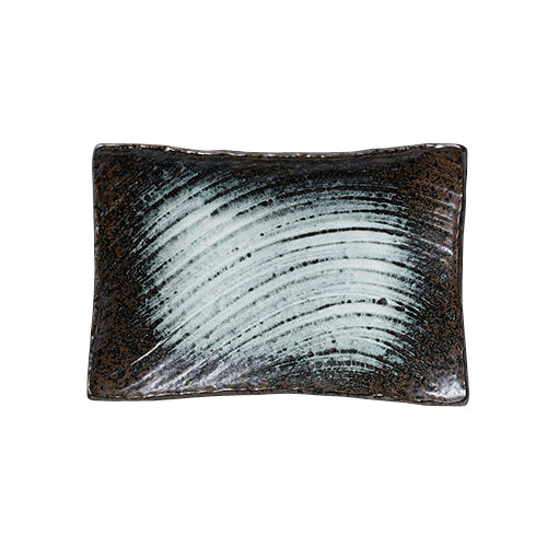 516-00620 蒼月 枯山水角皿26cm