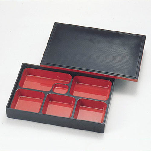 300-25331 尺3千筋松華堂 黒渕朱<5つ仕切朱天黒付>