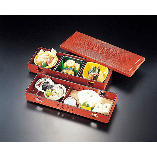 300-36131 花吹弁当 朱天黒 2段セット