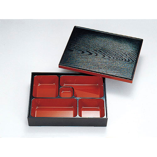 新東寺松華堂<4つ仕切付> 黒渕朱