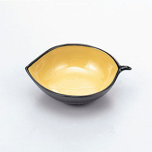 305-44111 木ノ葉小鉢 クリーム天黒