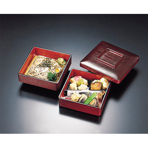 320-27221 勧修弁当 タメヘギメ内朱 2段<仕切付>