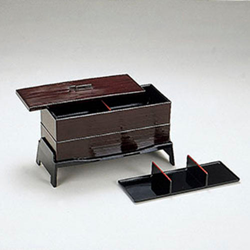 320-29521 小倉弁当 タメ2段<3つ仕切・2つ仕切・台付>