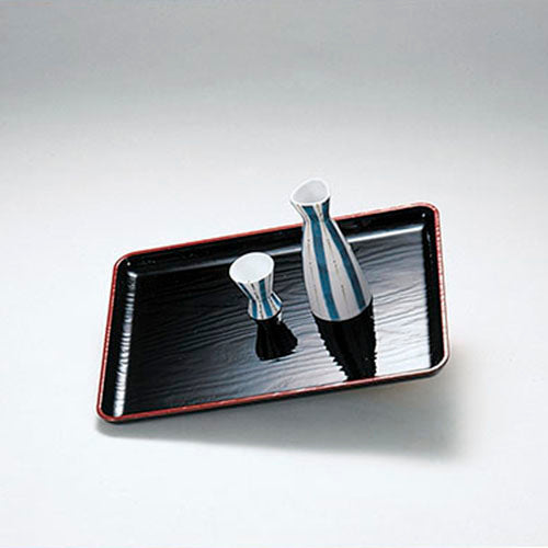 平安盆 黒天朱 ノンスリップ盆