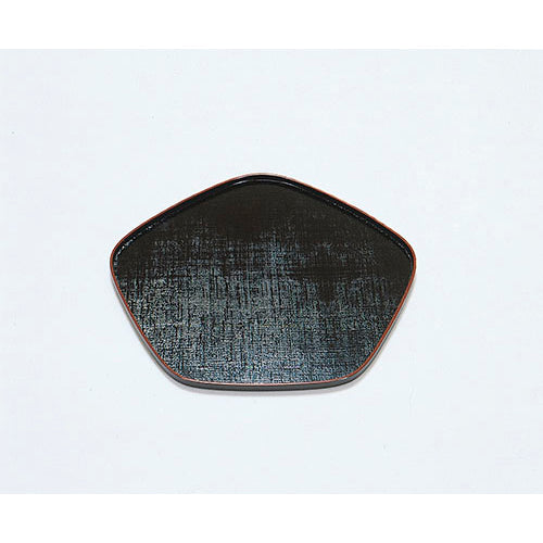 340-80911 五角布摺盆 黒天朱
