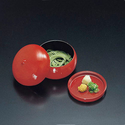 360-19121 千筋瓢箪飯器 朱内黒