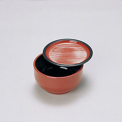 ハケ目そば汁入 朱内黒