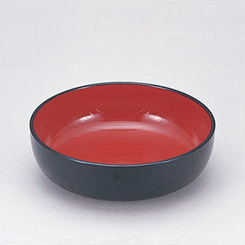 390-87011 木目6寸そば鉢 黒内朱