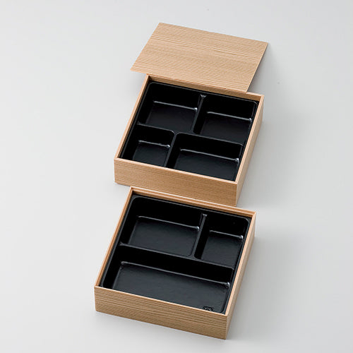 127-10004 江戸杉5寸角2段中黒仕切付<140セット入>