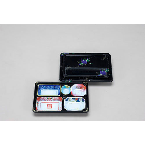 101-10042 弁当容器 T-203会席膳セット 蓋三彩<200個セット>
