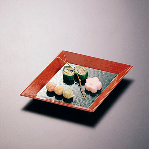 420-20031 新菱形皿 朱内グリーン