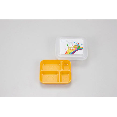 115-10021 幼稚園食器 透明蓋、本体黄