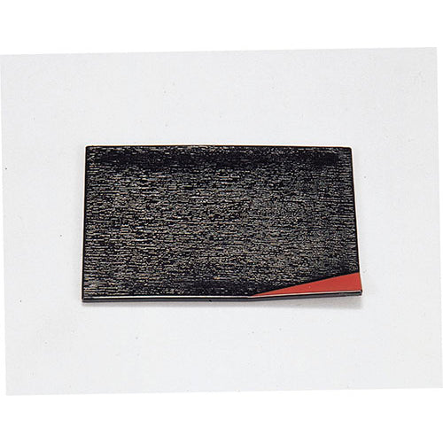 460-46011 隅折小皿 黒渕朱