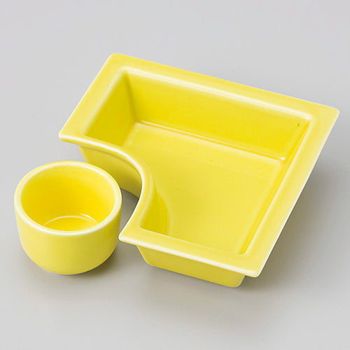 077-20 L鉢、黄(立千代口付)