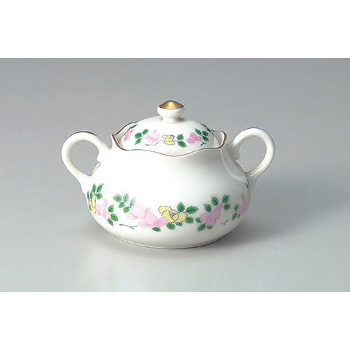 077-27 錦バラ絵蓋物 ピンク