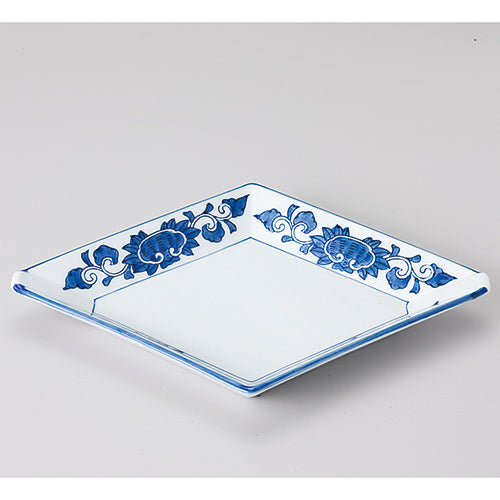 076-4 唐草絵菱型平向付