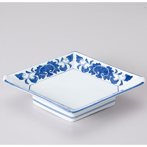 076-5 唐草絵菱型高台向付