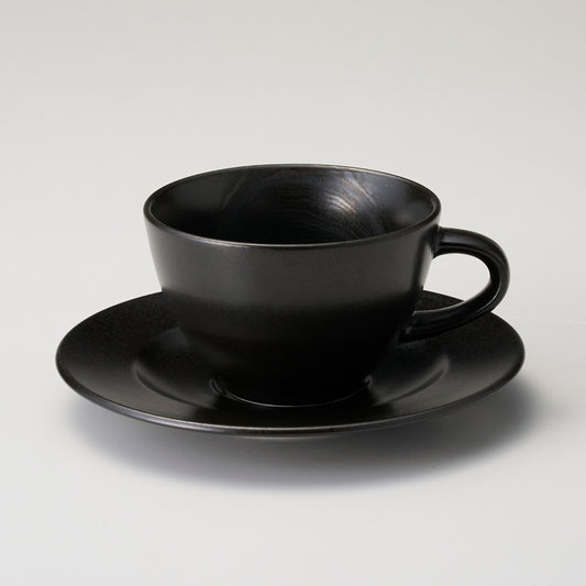 K005-282　BLACKカフェオレカップ＆ソーサー
