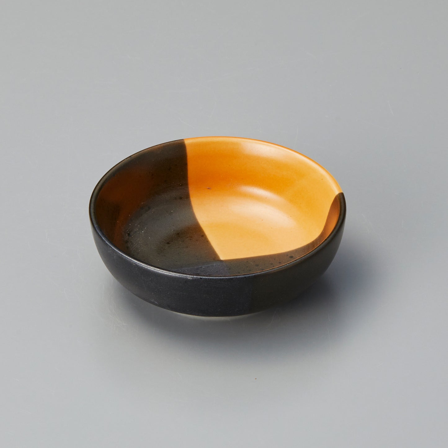 005-85　元禄塗分3.5寸鉢　茶