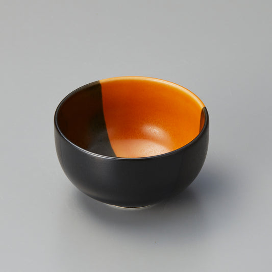 005-87　元禄塗分4寸深鉢　茶