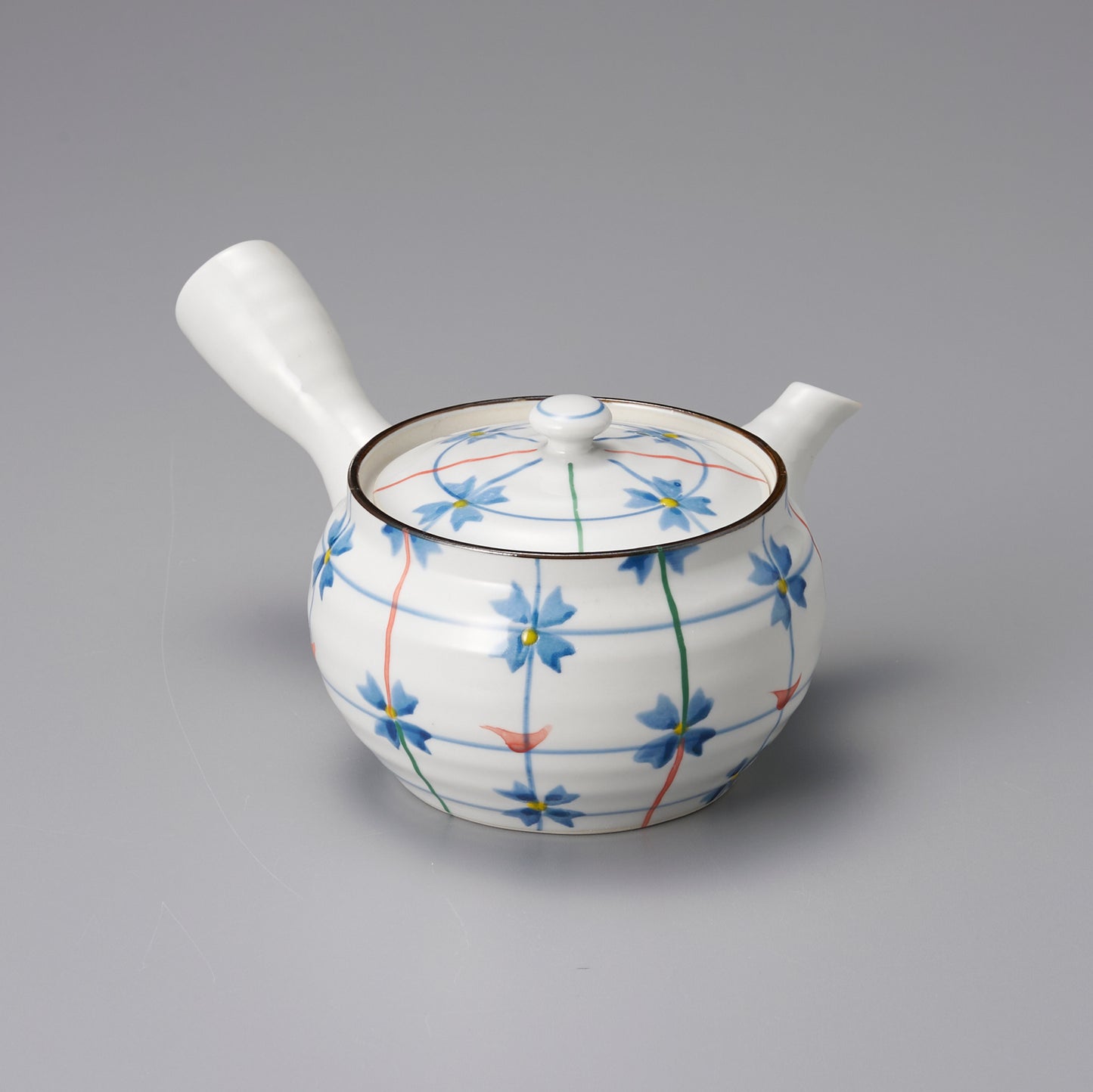 077-106　錦花格子急須