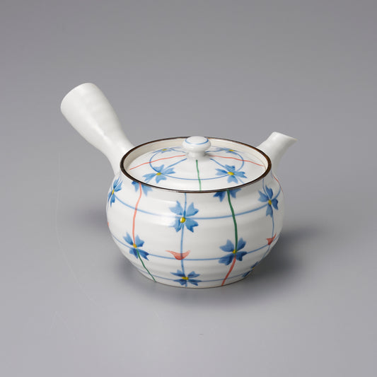 077-106　錦花格子急須