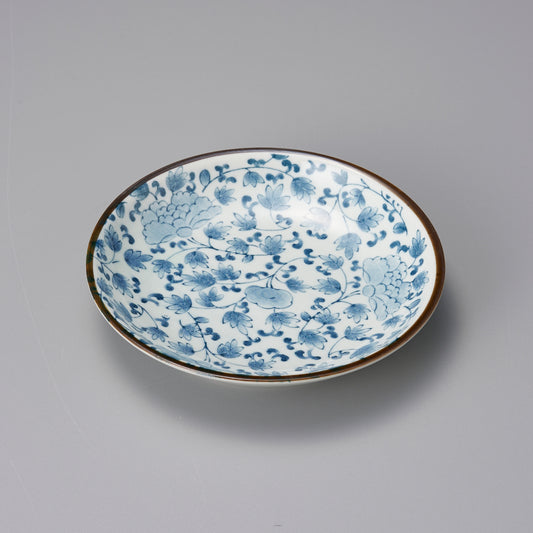 077-111　花唐草玉渕4寸皿