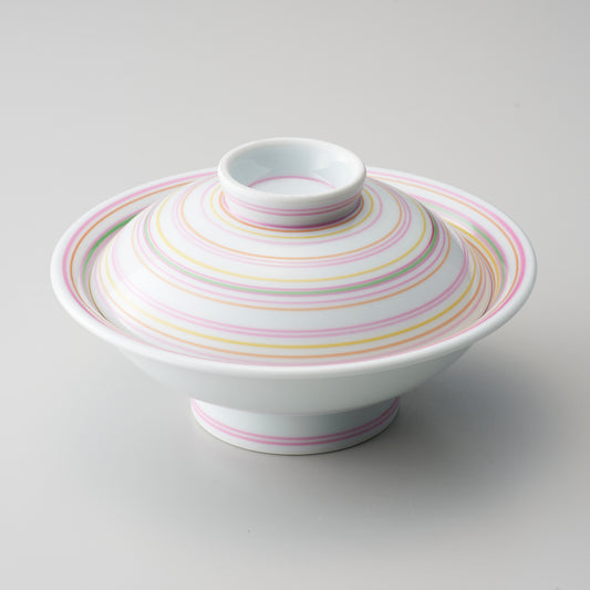 077-114　4色ライン平蓋物