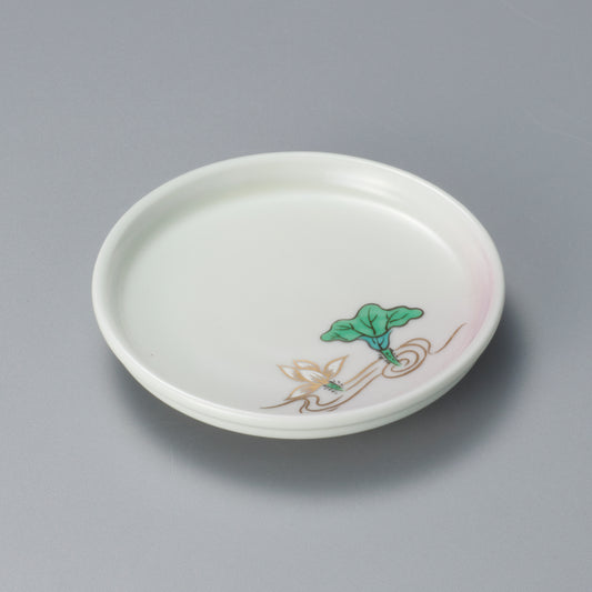 077-73　マロンぼかし後光蓮華豆皿　大