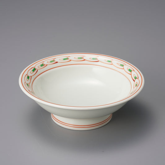 077-86　アイボリー丸紋万歴形向付