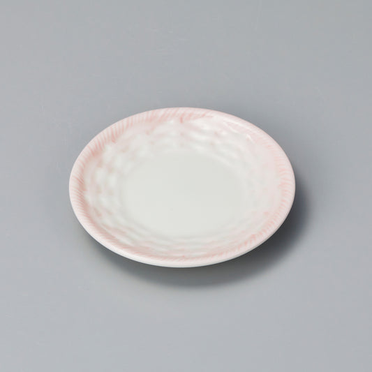 077-95　ピンク吹かごめ小皿
