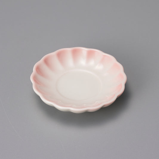 077-96　ピンク吹豆皿